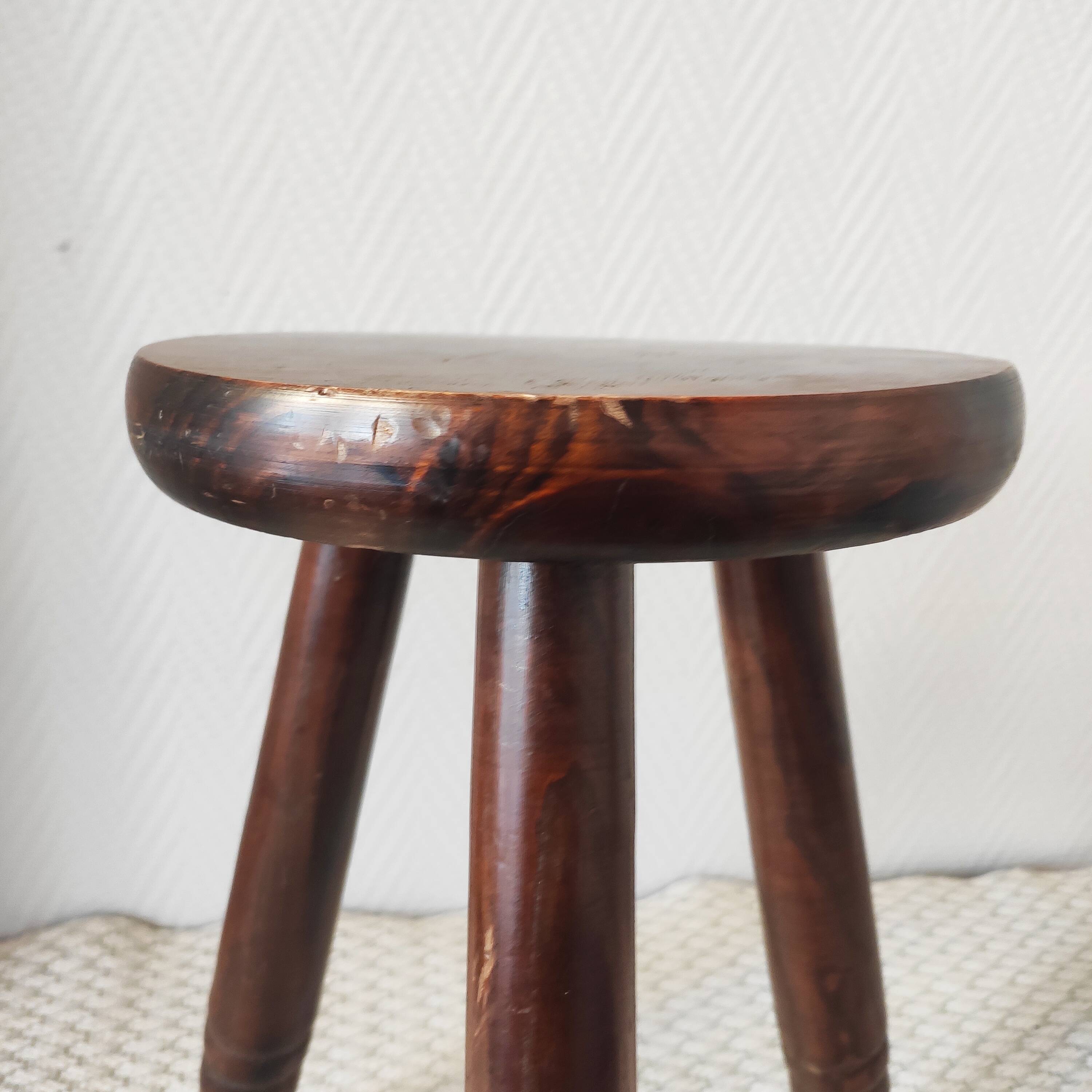 Vintage wooden tripod stool