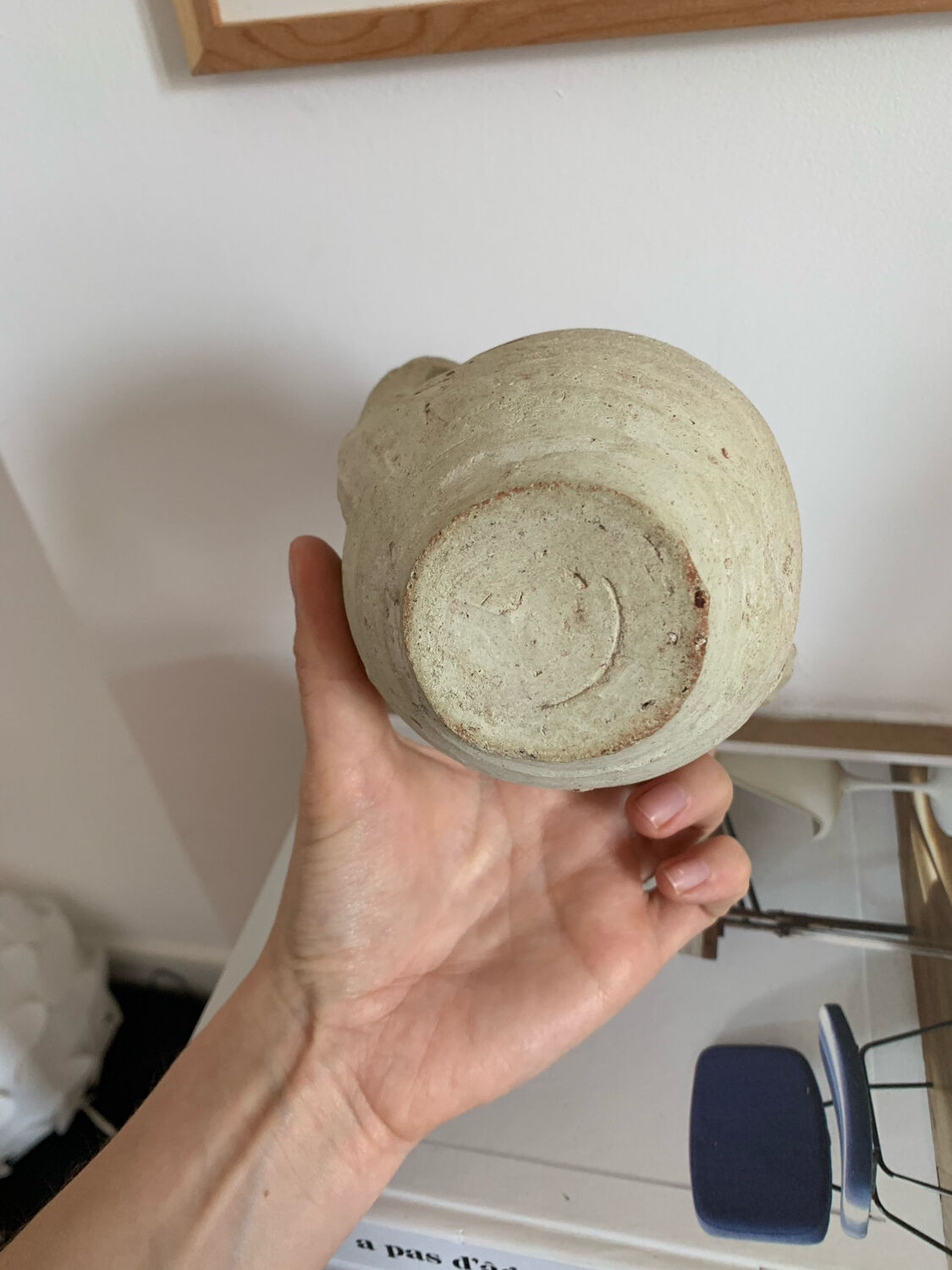 Vintage clay pot in minimalist style