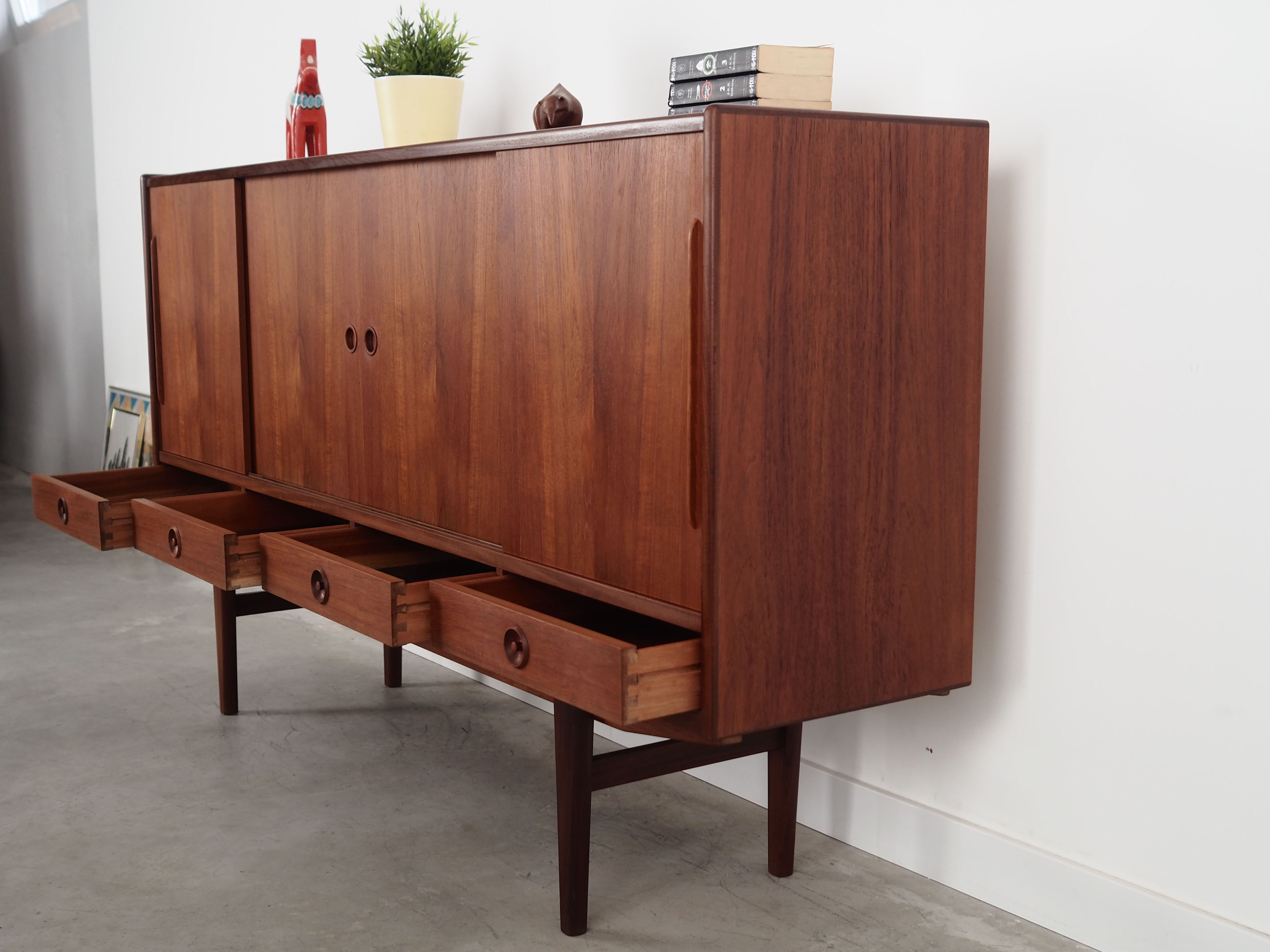 Teak highboard, Danish design, 1960s, production: Denmark