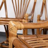 Set of 4 rattan armchairs