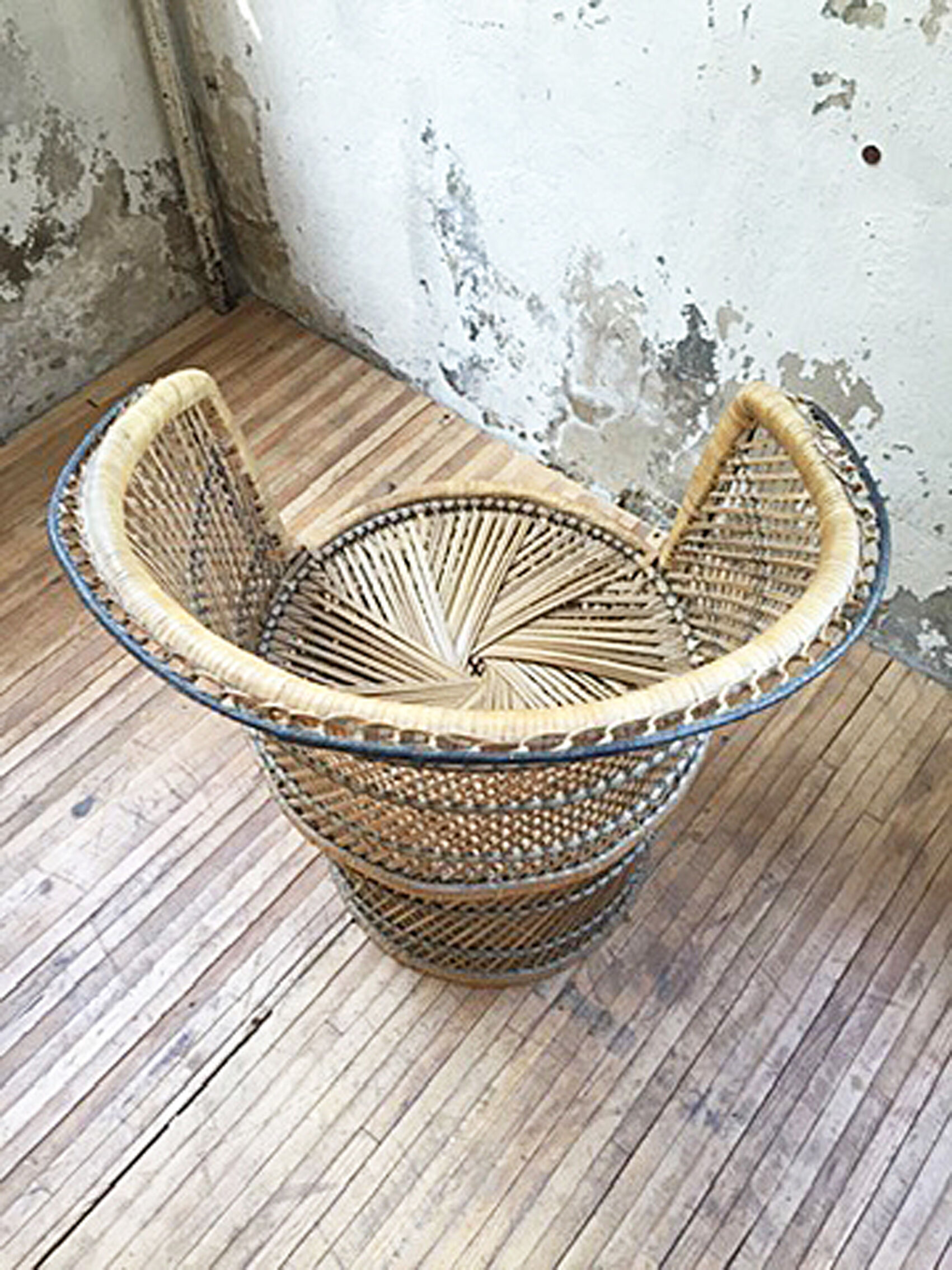 Fauteuil en osier vintage
