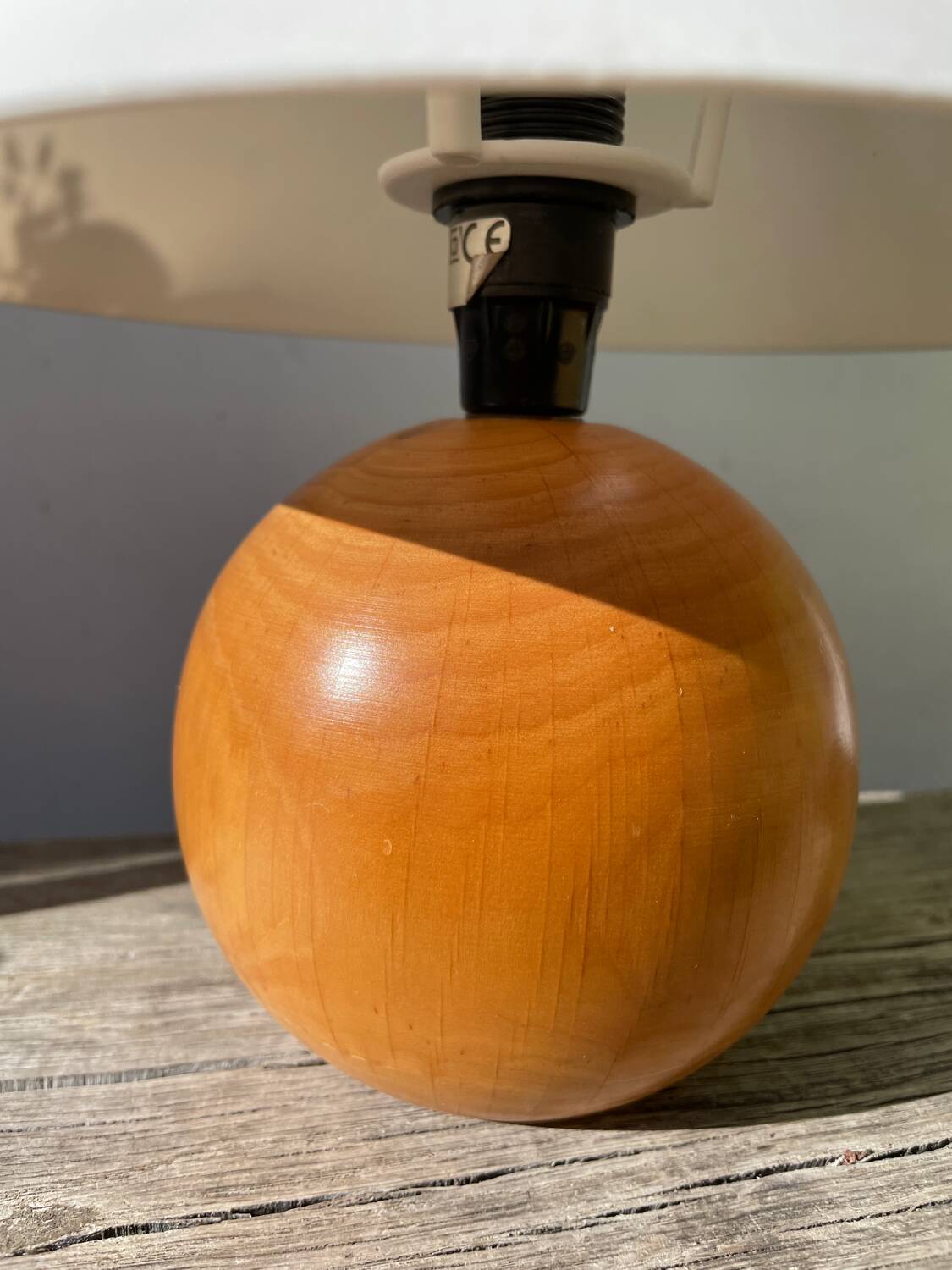 Turned wooden ball lamp 1990