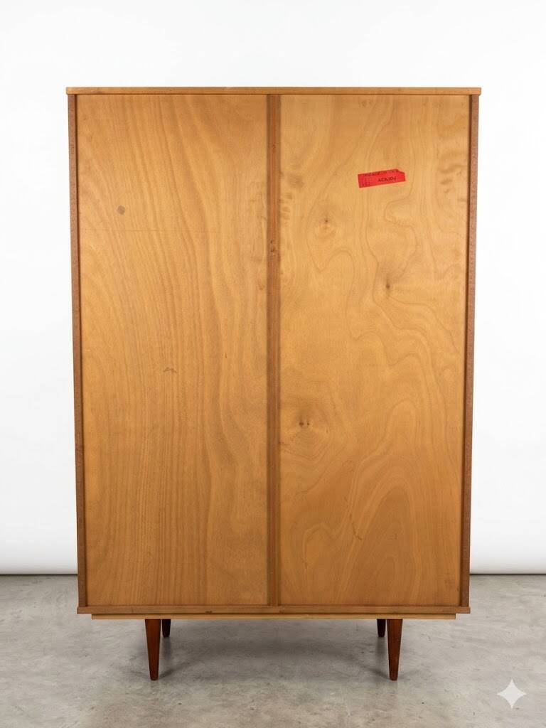 Armoire Penderie Pieds fuseaux Capelle Vintage Scandinave Années 60