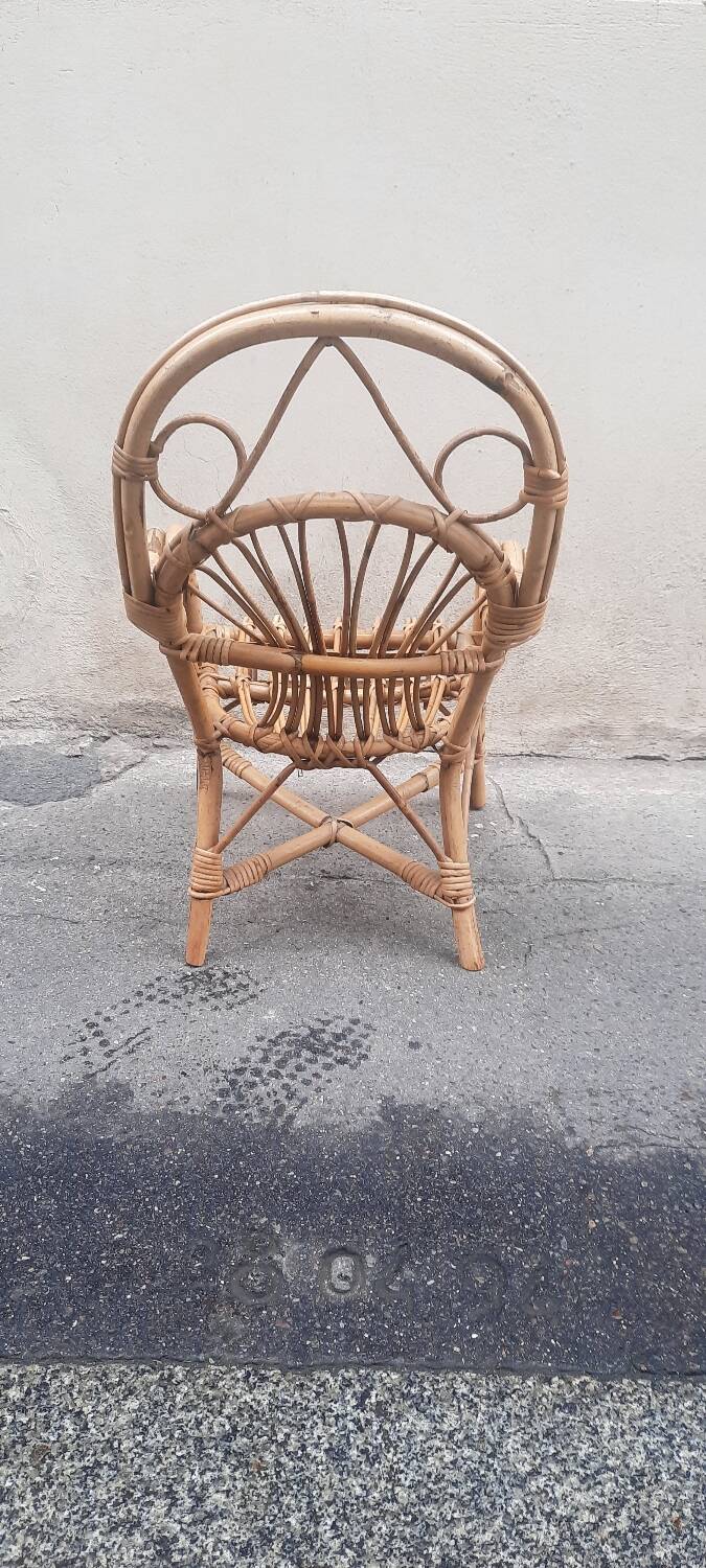 Rattan children's armchair