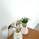 Design wandlampen Kamenicky Senov met melkglas kap vintage
