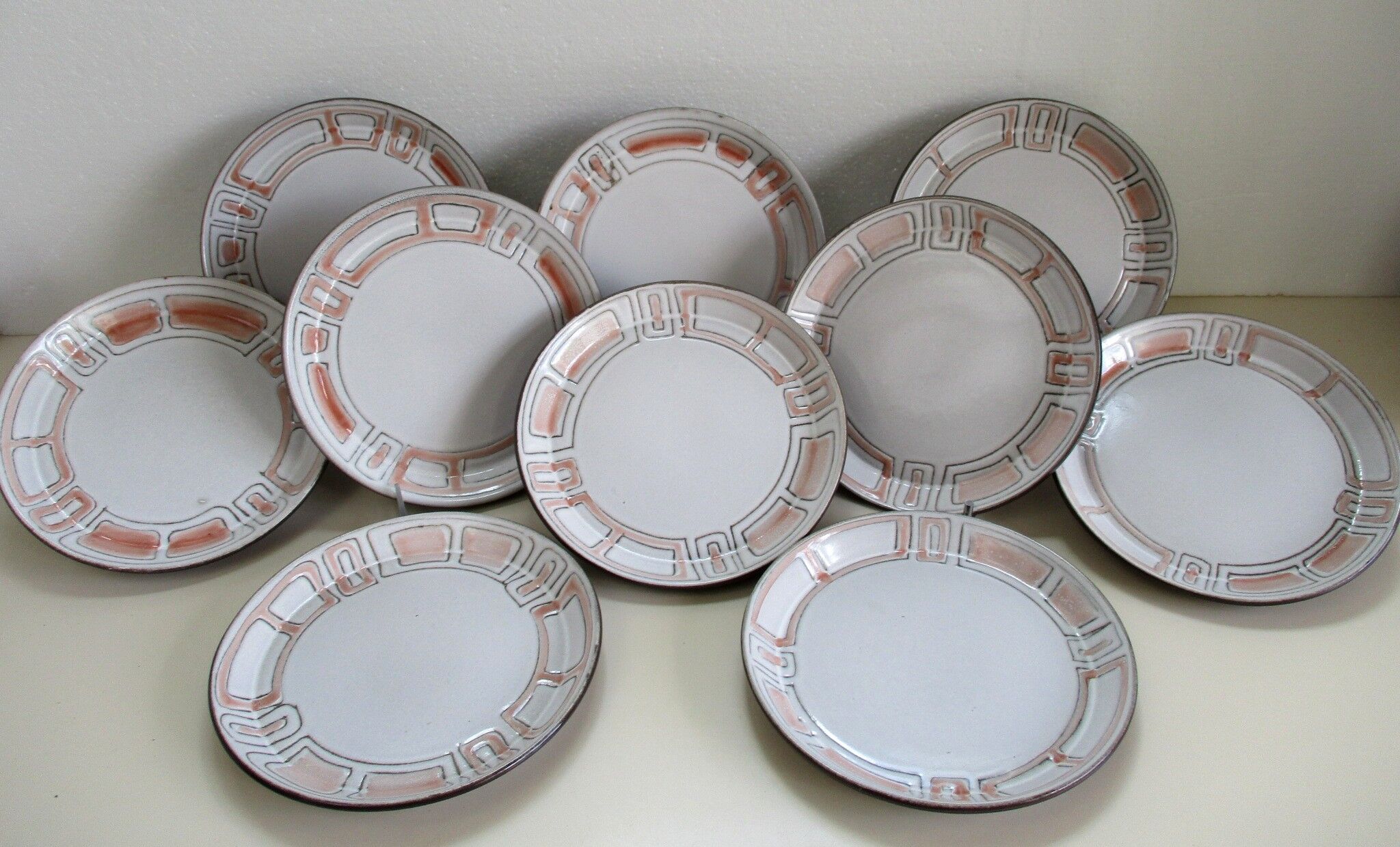 Set of 10 niderviller glazed stoneware plates