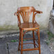 High curved wooden bar chair