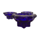 Old reims glass candlesticks cobalt blue