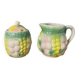 Pot à lait et sucrier en barbotine