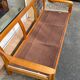 Canapé 3 places en bois et tissu des années 60