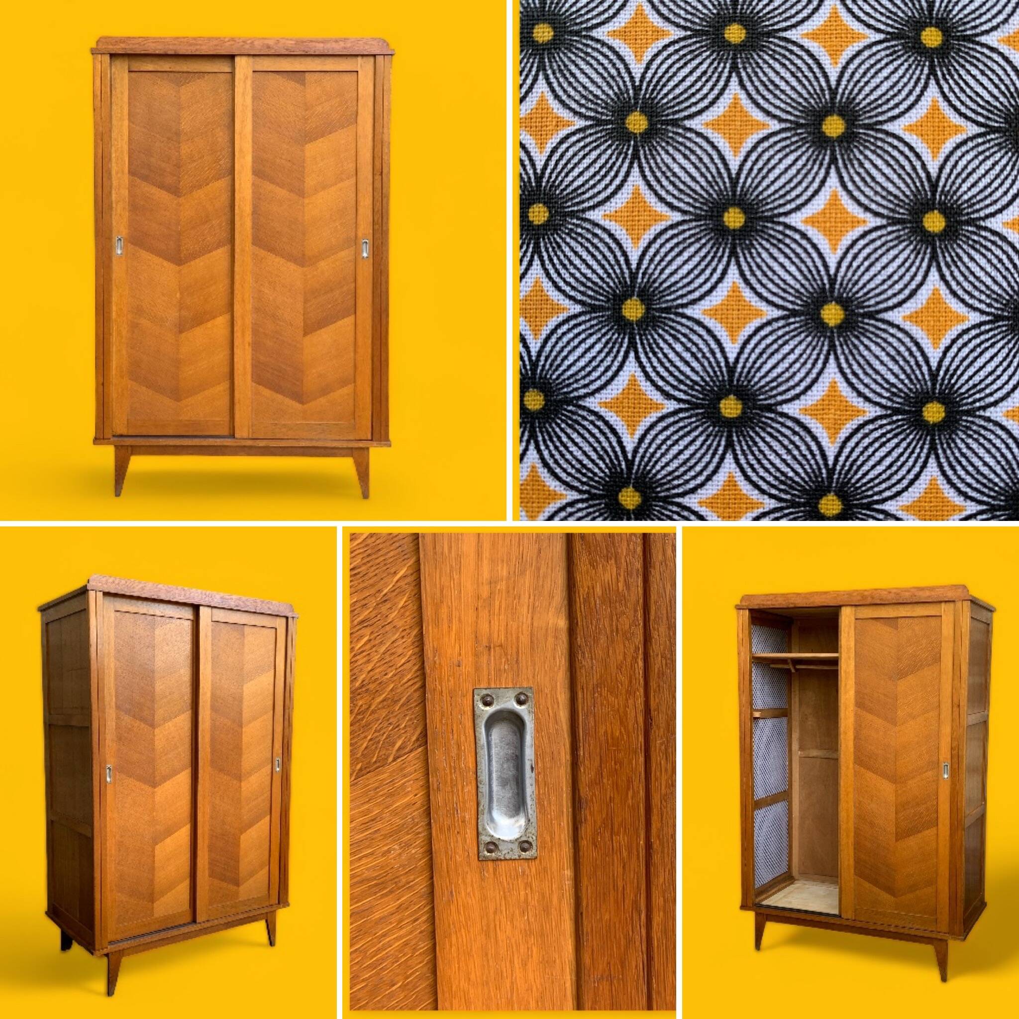 Vintage wardrobe compass feet wardrobe 1950