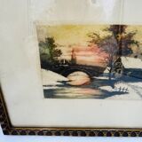Aquarelle nature morte signé