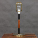 Brass and teak desk lamp