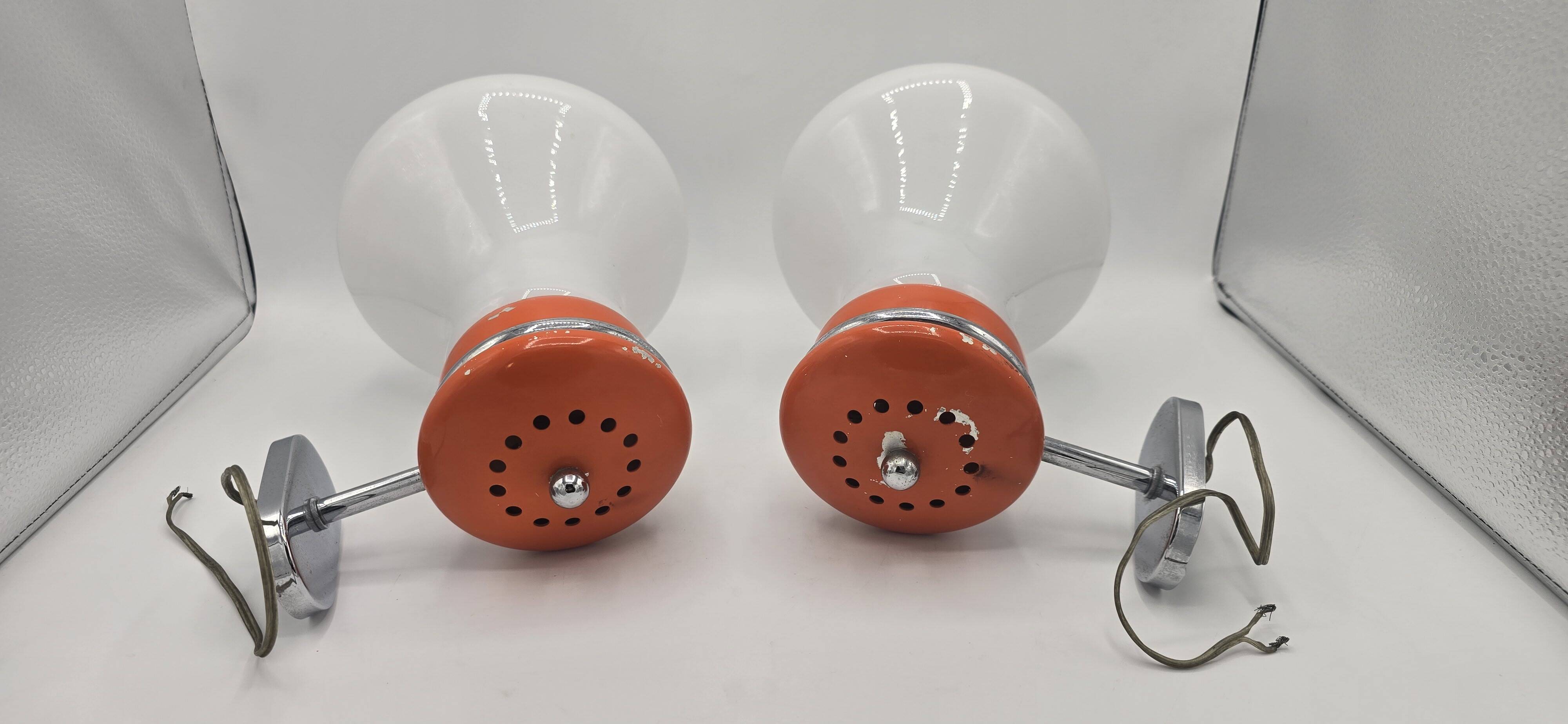 Pair of Space Age wall lights from the 70s in the style of Carlo Nason Guzzini.