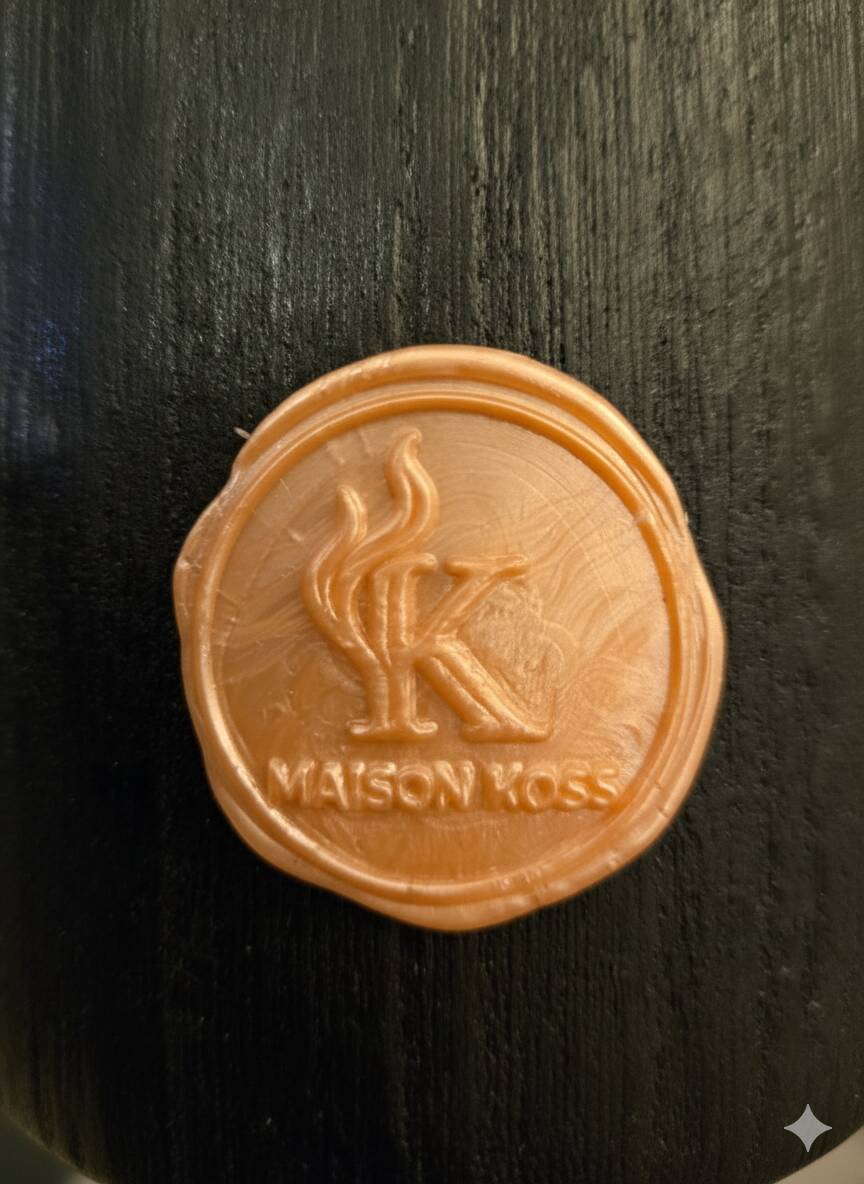 Burnt wood vase for dried flowers, leather and brass handle.