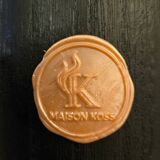 Burnt wood vase for dried flowers, leather and brass handle.