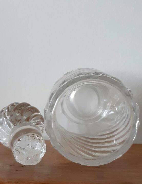 Trio de flacons cristal Baccarat modèle Bambou , vers 1910