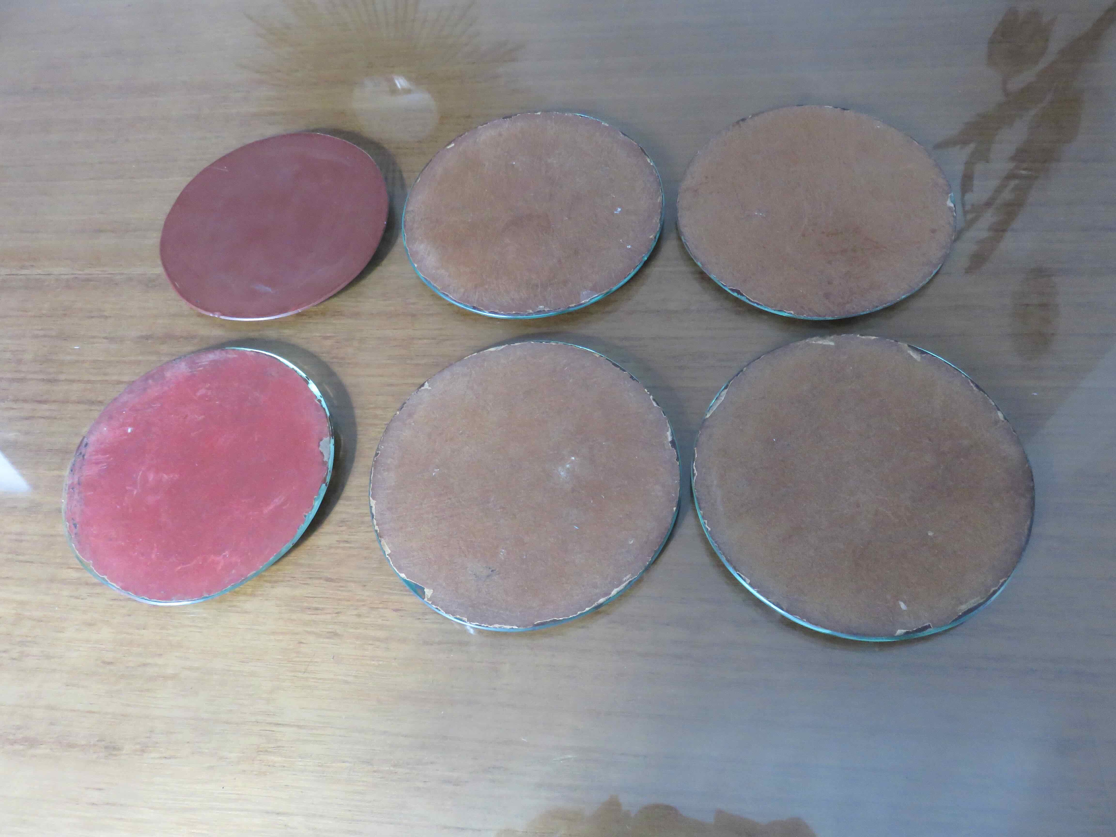 Set of 6 small antique mirrors beveled art Deco to pose