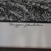 Wood engraving by Engelbert Habersberger (1929-2006)