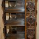 Antique Art Nouveau Victorian hand-carved revolving library.