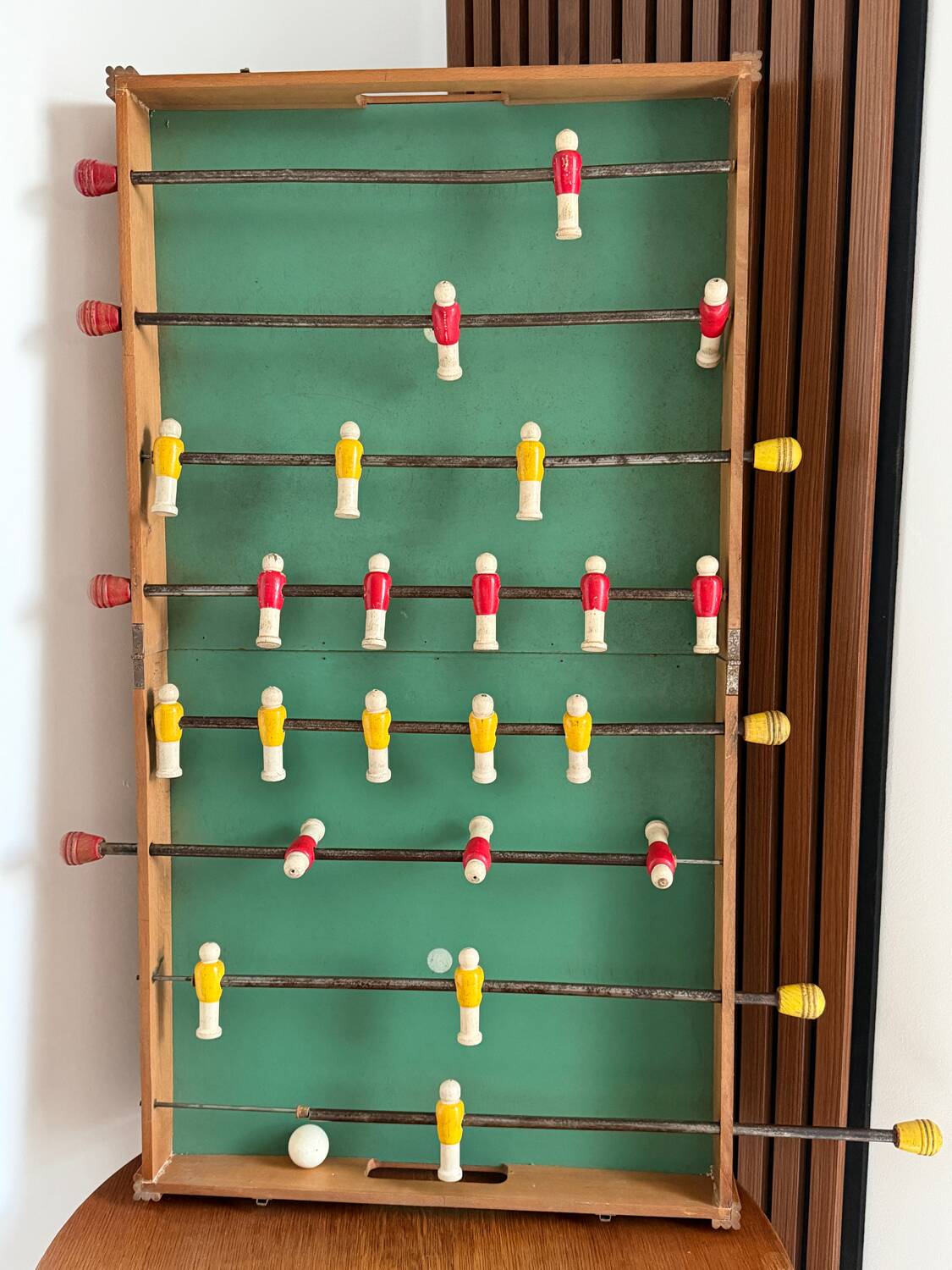 Vintage wooden folding foosball table