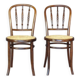 Set de 2 chaises Kohn bistrot cannées 1920 - bentwood -