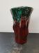 Old Ceramic Vase Form Trunk Brown Green Drips Vintage
