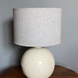 Pied de lampe boule en céramique craquelée art deco 1930