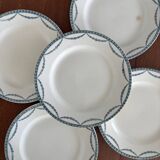 Set of 5 old flat plates in Salin ironware, Vince model