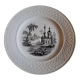 Plate David Johnston oriental décor monochrome black J. Vieillard Bordeaux