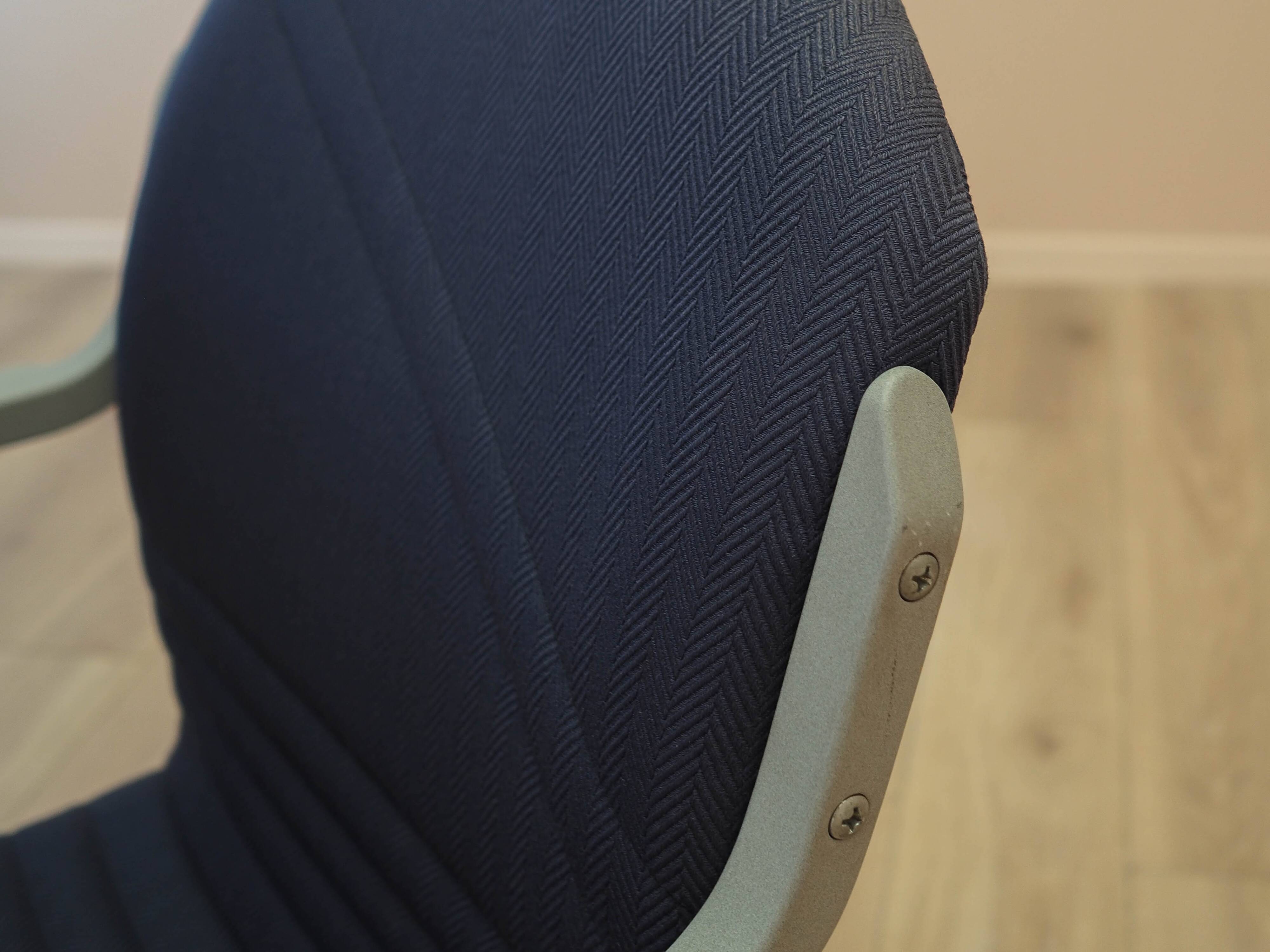 Italian cantilever chair 1990s blue fabric upholstery