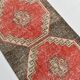 3x10 Red Brown Tribal Pattern Vintage Runner Rug, 78x305Cm