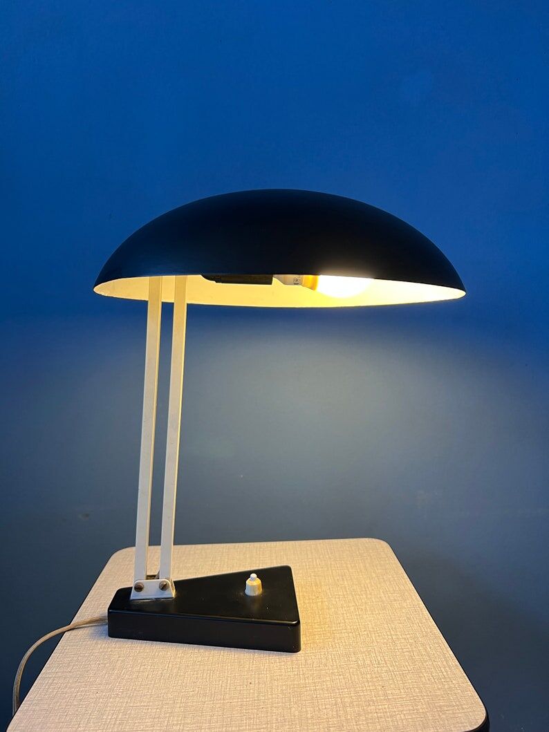 Black vintage flexible desk lamp by Hala