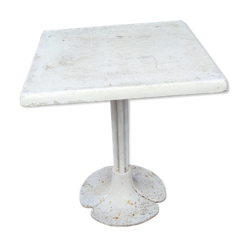 Garden or bistro table with steel and fiberglass base and top, circa 1970
