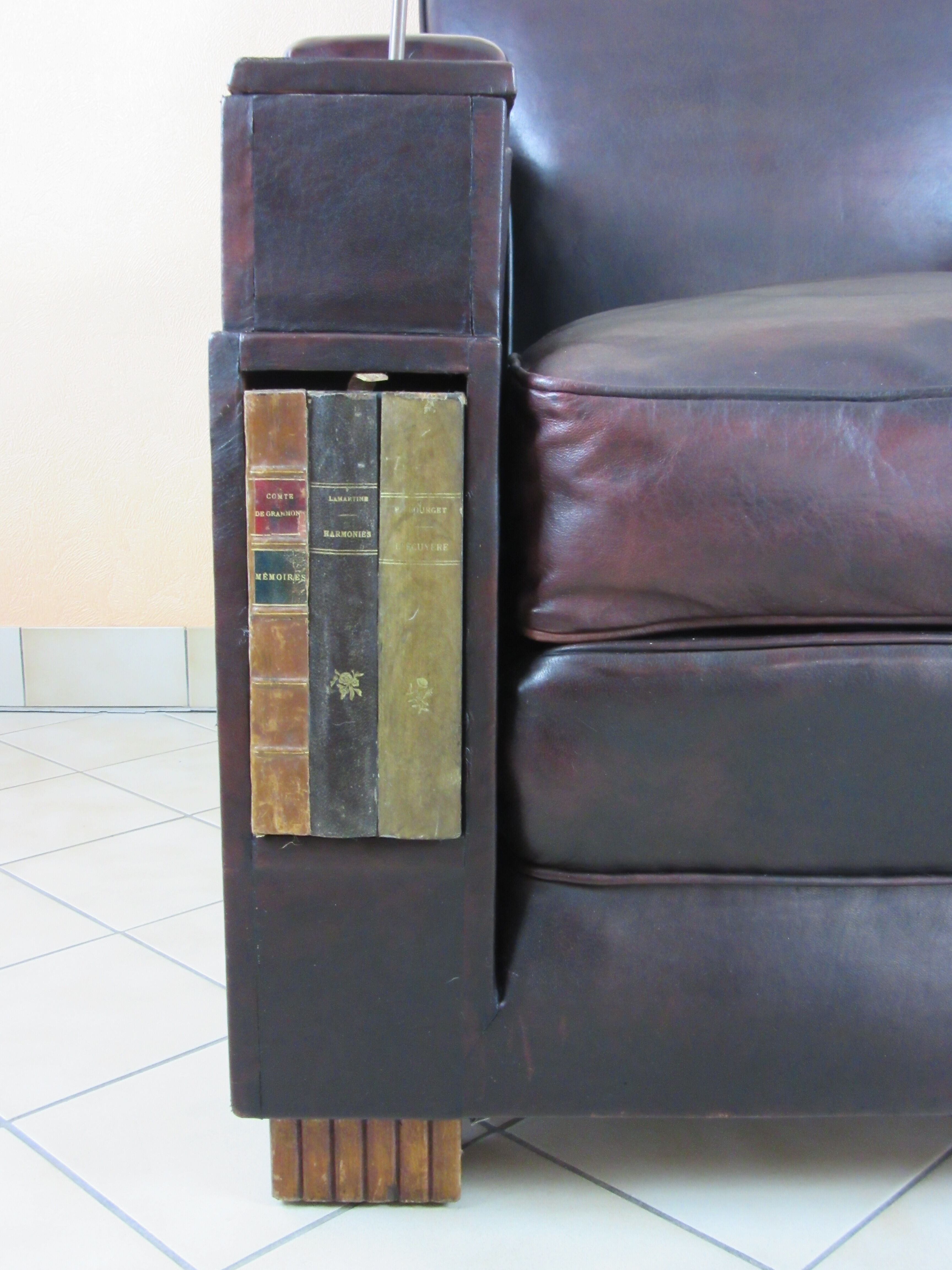Fauteuil dandy ancien en cuir