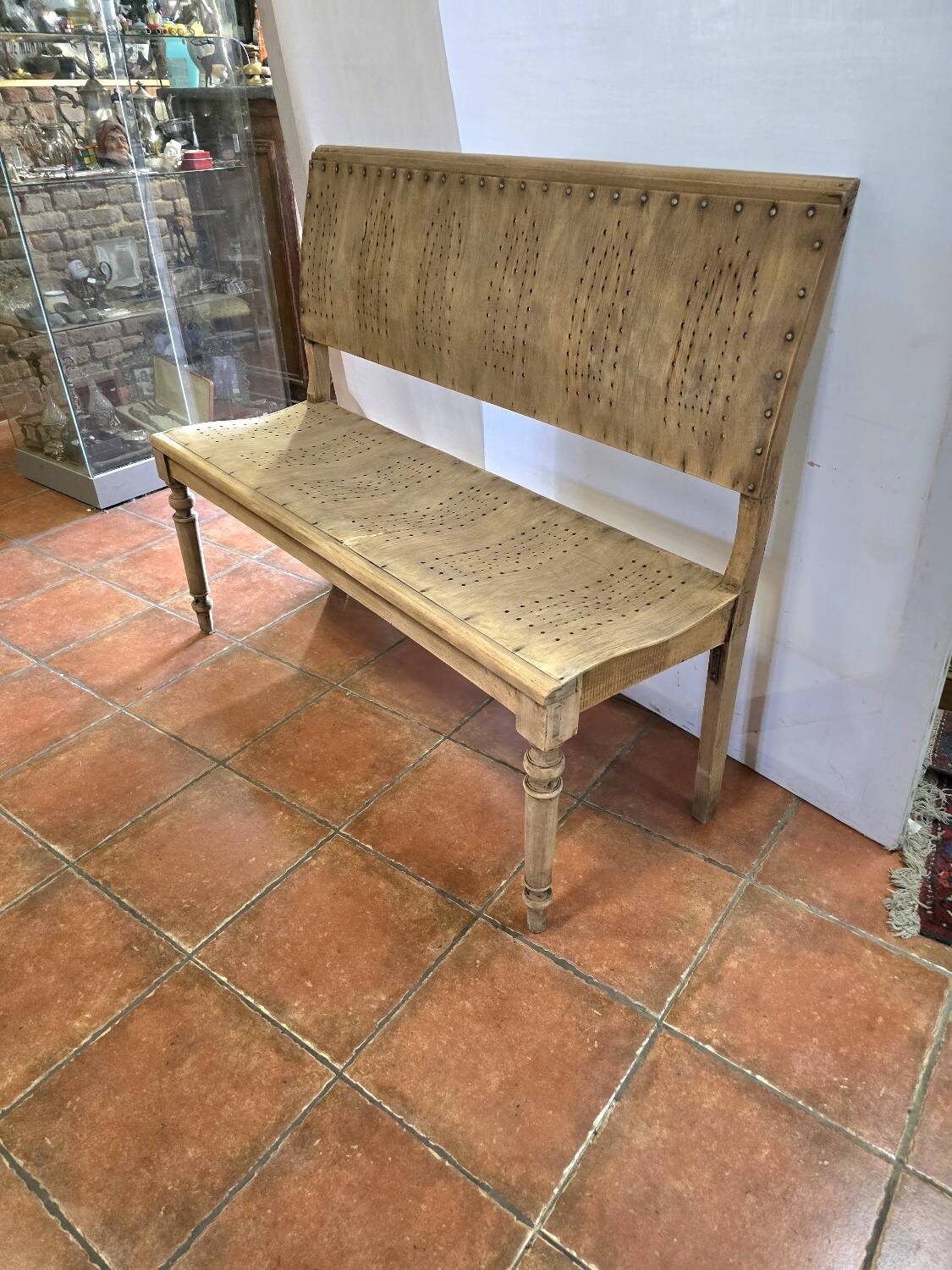 Wooden bistro bench, 120cm long