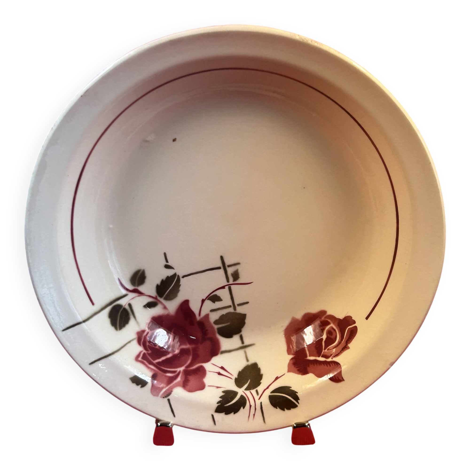 Hollow round plate in Badonviller earthenware Ø 27.8 cm