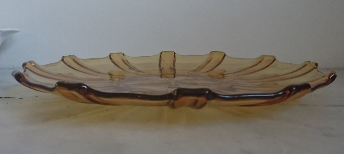 Plateau en verre ambré