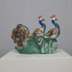 Italian Ceramic Sculpture with two Peacocks, 1960s hand-painted