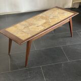 Vintage Brutalist Slate Top Salon Table