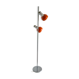 Lampadaire DBGM 2 lumières orange et chrome années 70