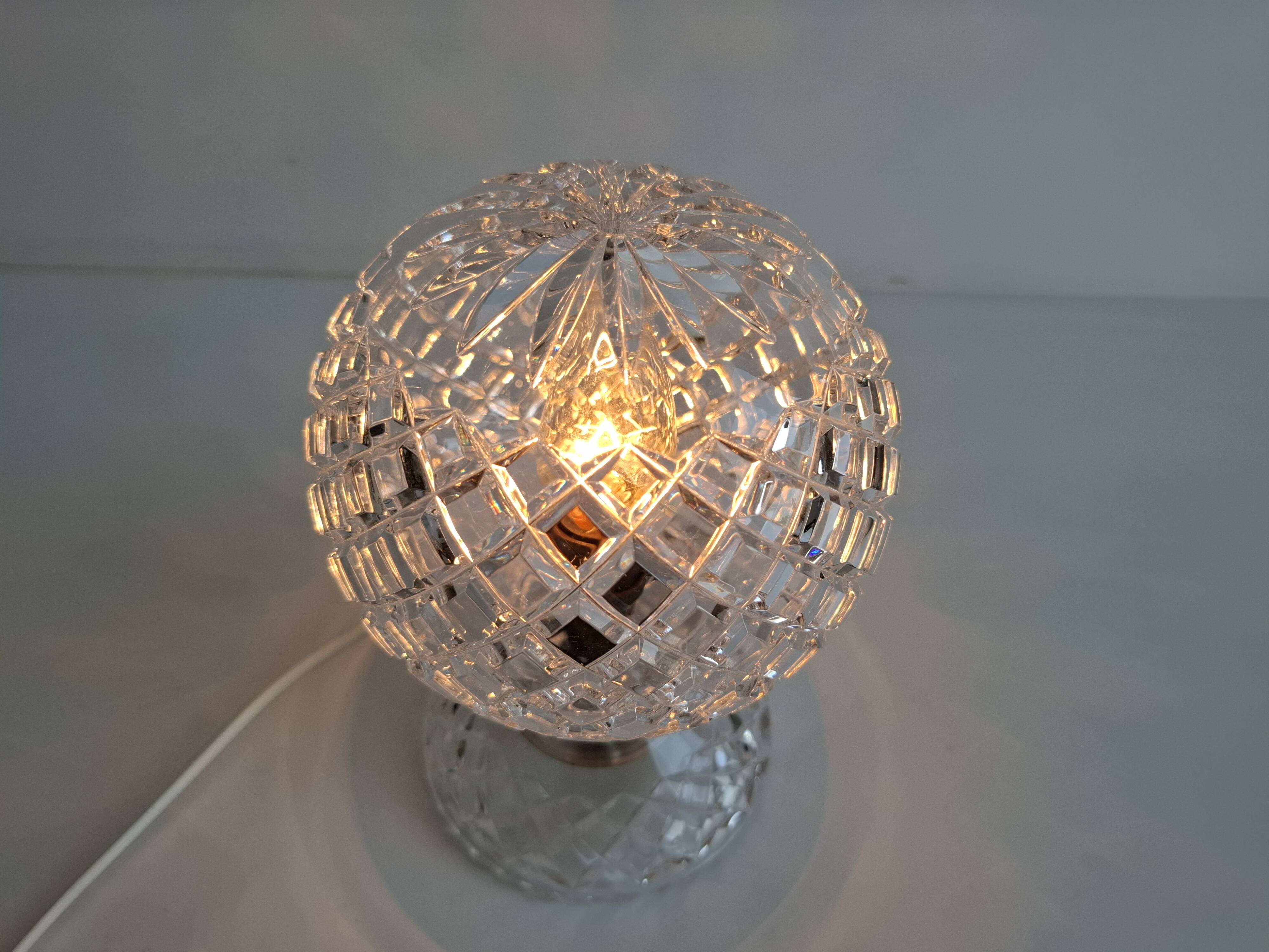 Vintage Czech Cut Crystal Table Lamp