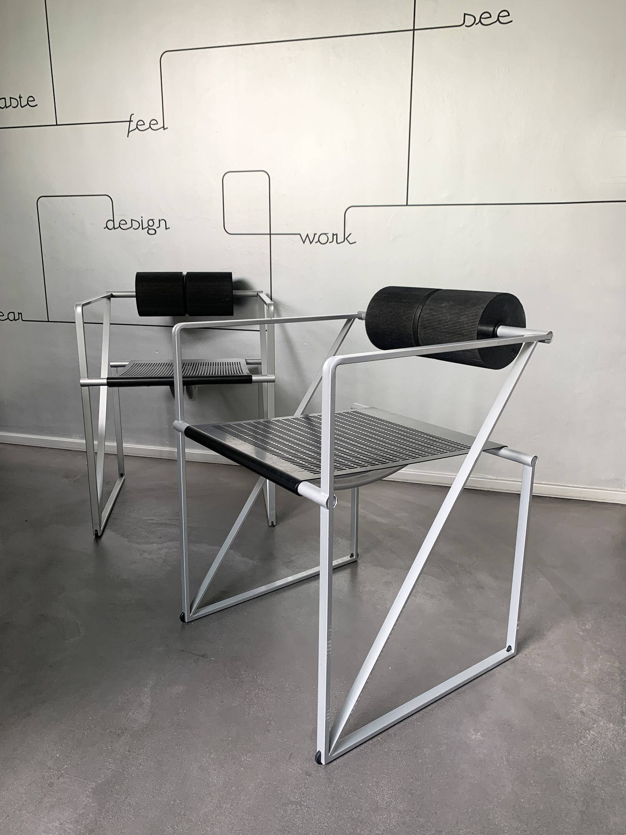 Pair of Seconda armchairs by Mario Botta for Alias, Postmodernism 1980s