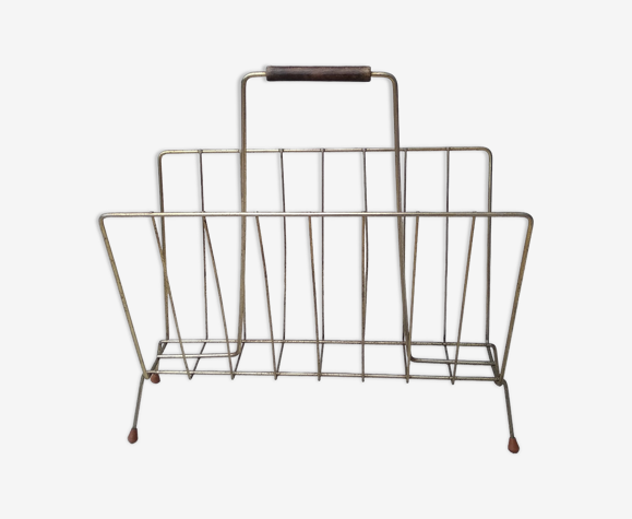 Porte revues en metal doré années 50