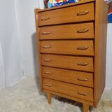 Chest of drawers vintage rag maker from the 60s light wood