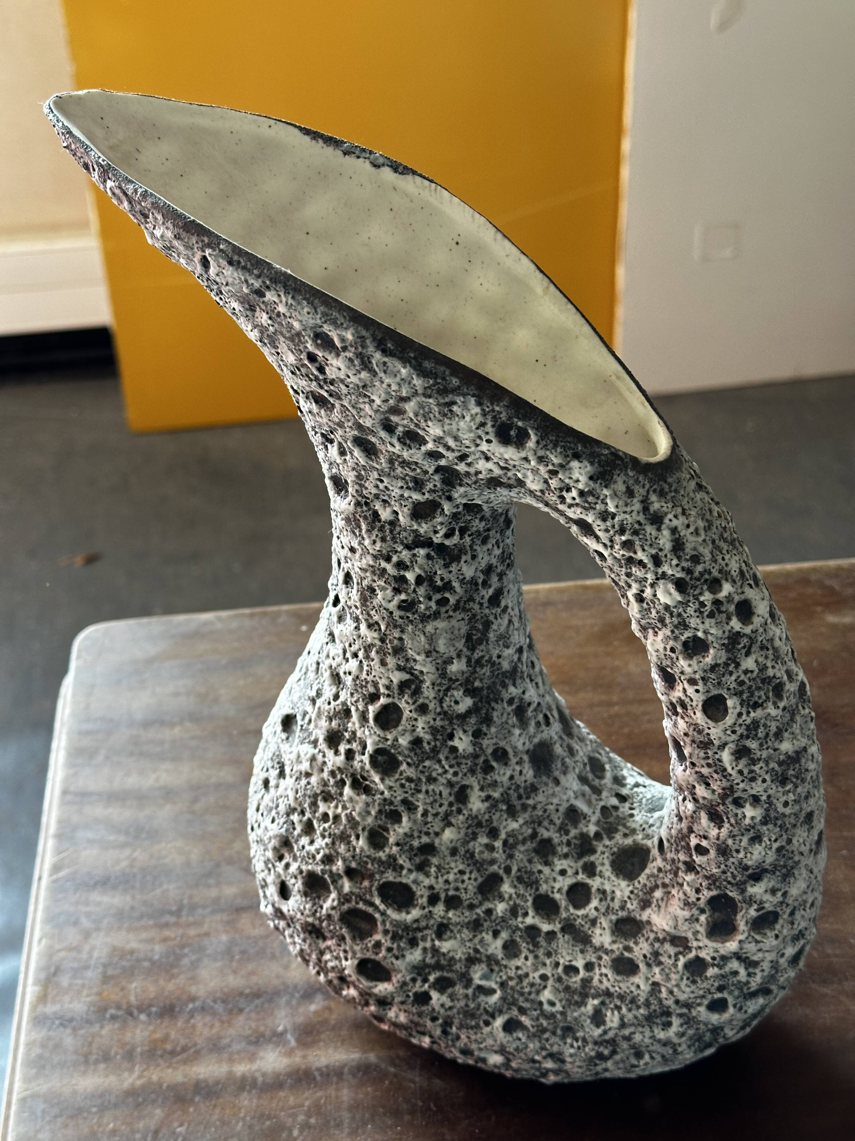 Fat Lava Vallauris Vase by Annette Roux H 31 cm - 1950s