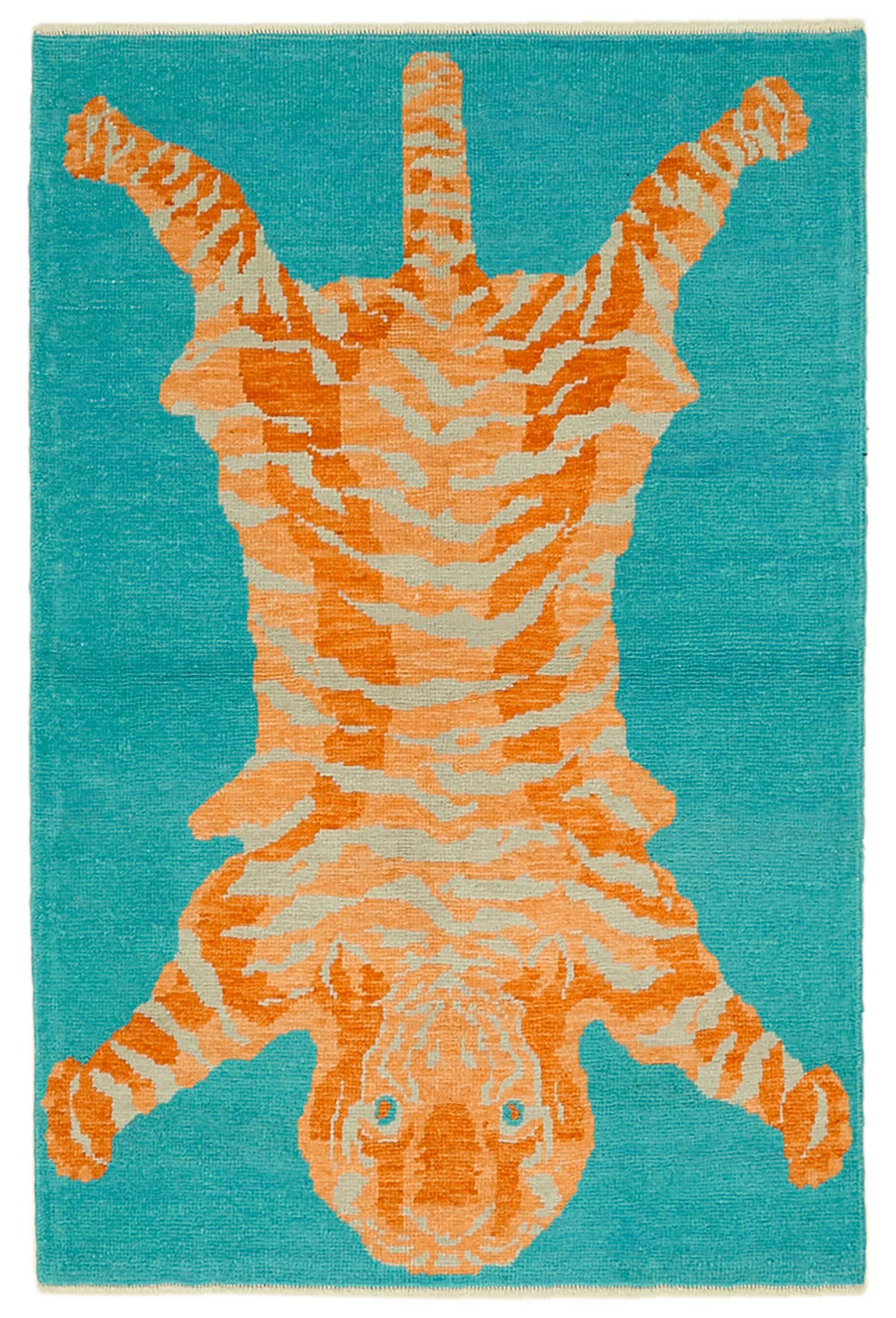 Turkish Handknotted Wool Tiger Rug  123 cm x 184 cm