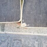 8 vintage chairs lined grey black