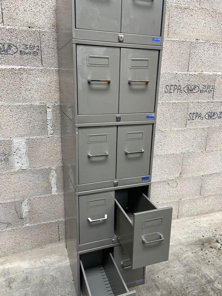 Trade furniture Modular Archiving cabinet 8 drawers metal filing cabinet Industrial 1960s