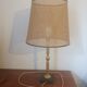 Lampe de table a poser ou pour chevet vintage années 60-70 base marbre noir (un morceau recollé) pied
